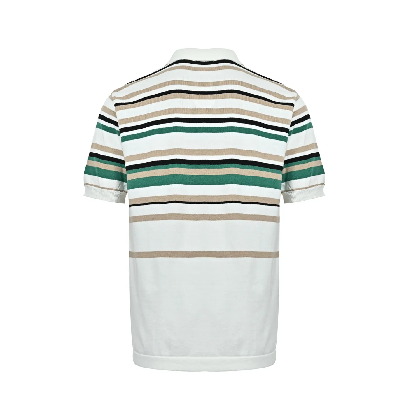 Louis Vuitton/Louis Vuitton 26ss leather brand striped knitted Polo short sleeves